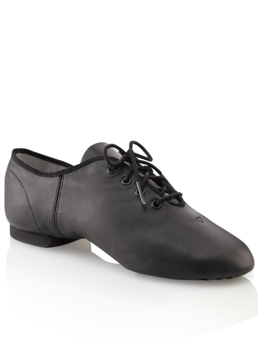 Capezio Black Leather Jazz Dance Shoes - Lace Up Oxford - Child 13.5 WIDE